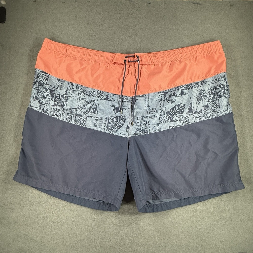 Rochester Mens 5XL 56" Swim Trunks Pink Blue Big&Tall Board Shorts Mesh Lined